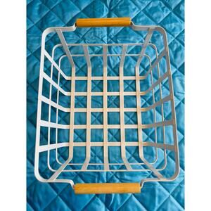 Wire Metal Baskets Storage Organizer Farmhouse Basket with Wood Handles